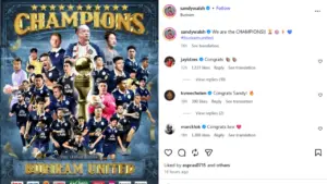 Pemain Timnas Indonesia Kompak Ucapkan Selamat atas Gelar Liga Thailand Sandy Walsh