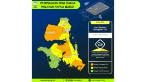 Prakiraan Cuaca Papua Barat, 4 Mei 2026: Sejumlah Wilayah Berpotensi Hujan Sedang Hingga Lebat Disertai Kilat/petir dan Angin Kencang