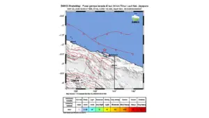 Gempa M 3,6 Guncang Timur Laut Jayapura, Papua