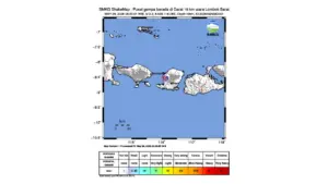 Gempa M 3,2 Guncang Utara Lombok Barat, Nusa Tenggara Barat